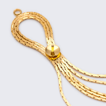 4pcs Gold Chain Long Tassels 83mm, 18K Gold plated Brass Tassel, Earring Charm Pendants (GB-1277-C)