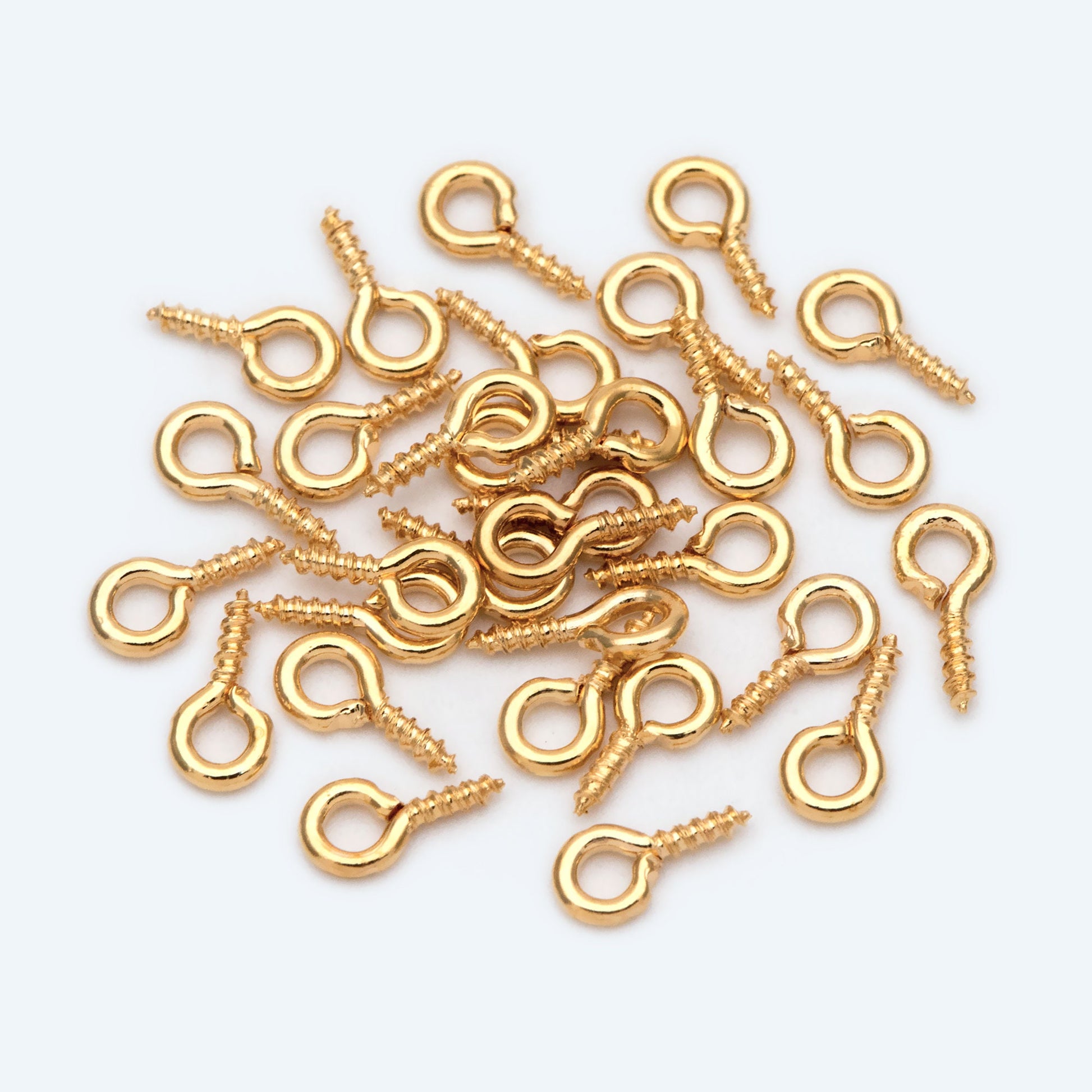 20pcs Gold/ Silver Screw Eye Bails, Eyelet Screws, Eye Pin, Hooks Bails Findings (GB-2071)