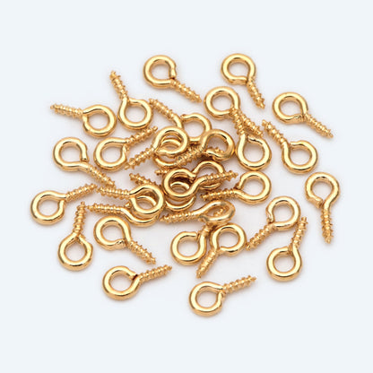20pcs Gold/ Silver Screw Eye Bails, Eyelet Screws, Eye Pin, Hooks Bails Findings (GB-2071)