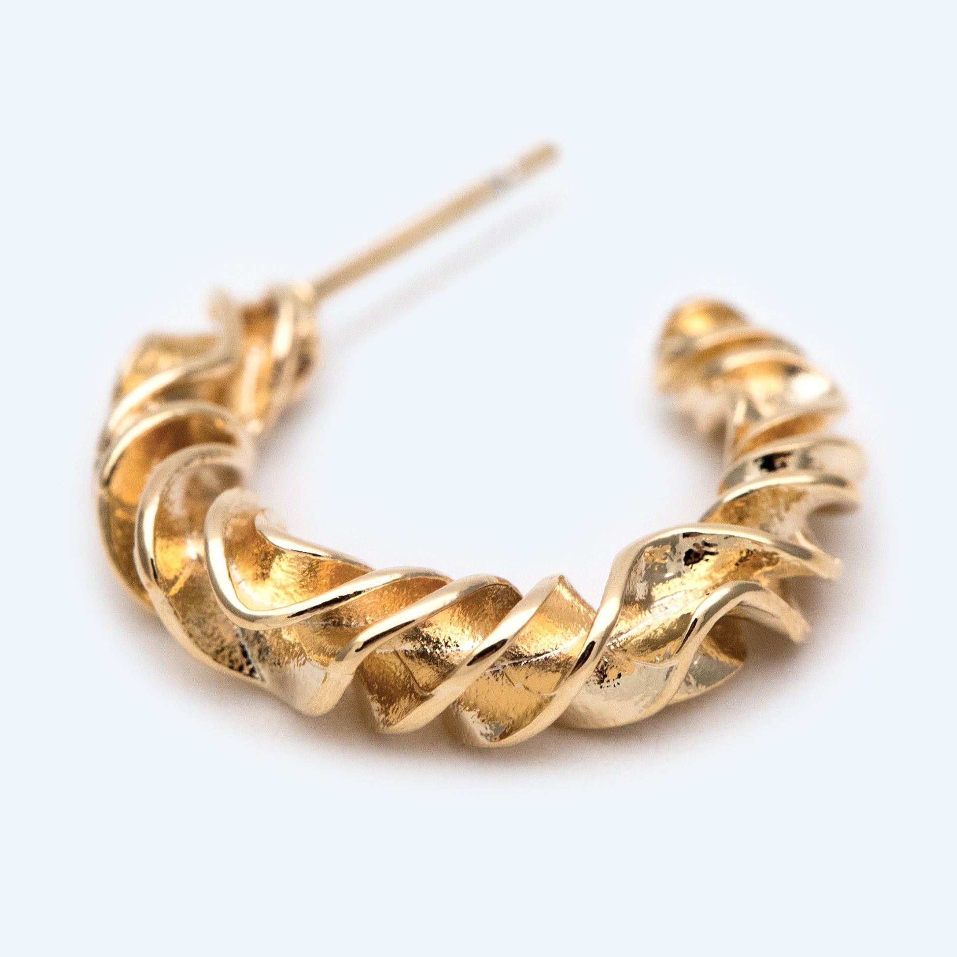 10pcs Gold Earring Studs 20mm, 18K Gold plated Brass, Round Circle Earring (GB-2146)