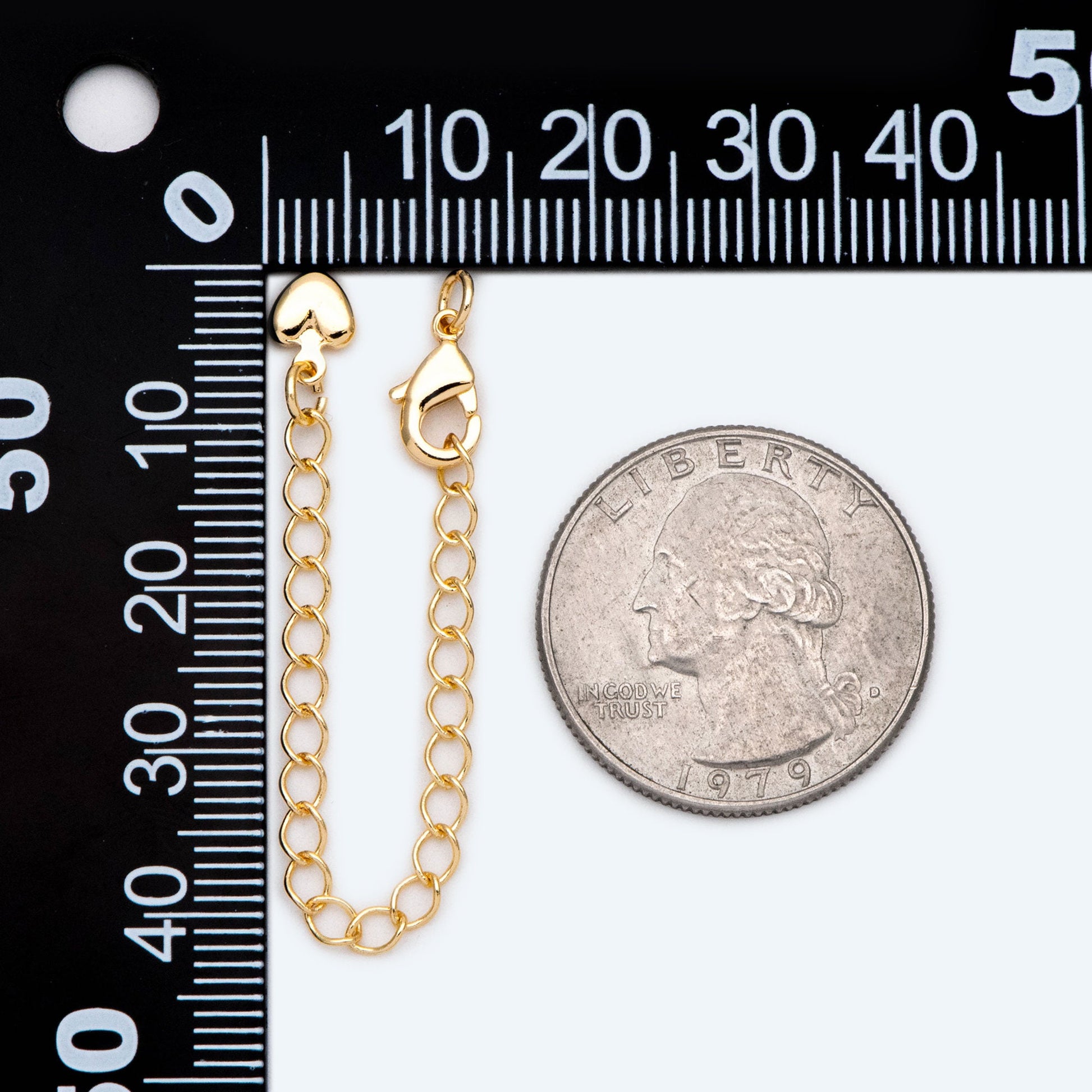 10pcs Lobster Claw Clasps with Extender Chain, Gold/ Rhodium plated Brass, Gold/ Silver tone Extension Chain (GB-100-F)