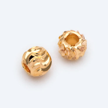 20pcs Gold plated Brass Twisted Corrugated Beads, Rondelle Spacer Beads, Jewelry Making, Diy Material, Jewelry Supplies (GB-2093)