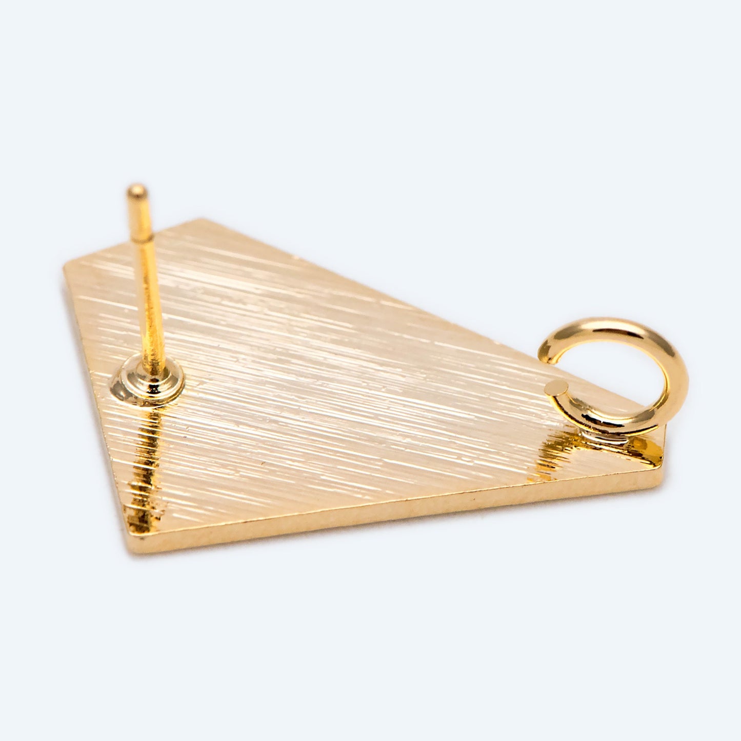 10pcs Brushed gold Ear Posts with Loops, Gold Plated Brass Geometric Earring Studs (GB-527)