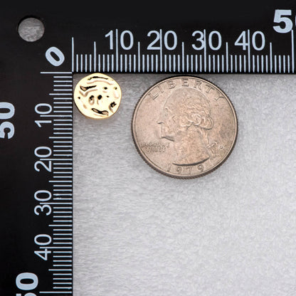 10pcs Gold Round Hammered Disc Ear Posts 11mm, 18K Gold plated Brass, Geometric Stud Earring Components (GB-2156)