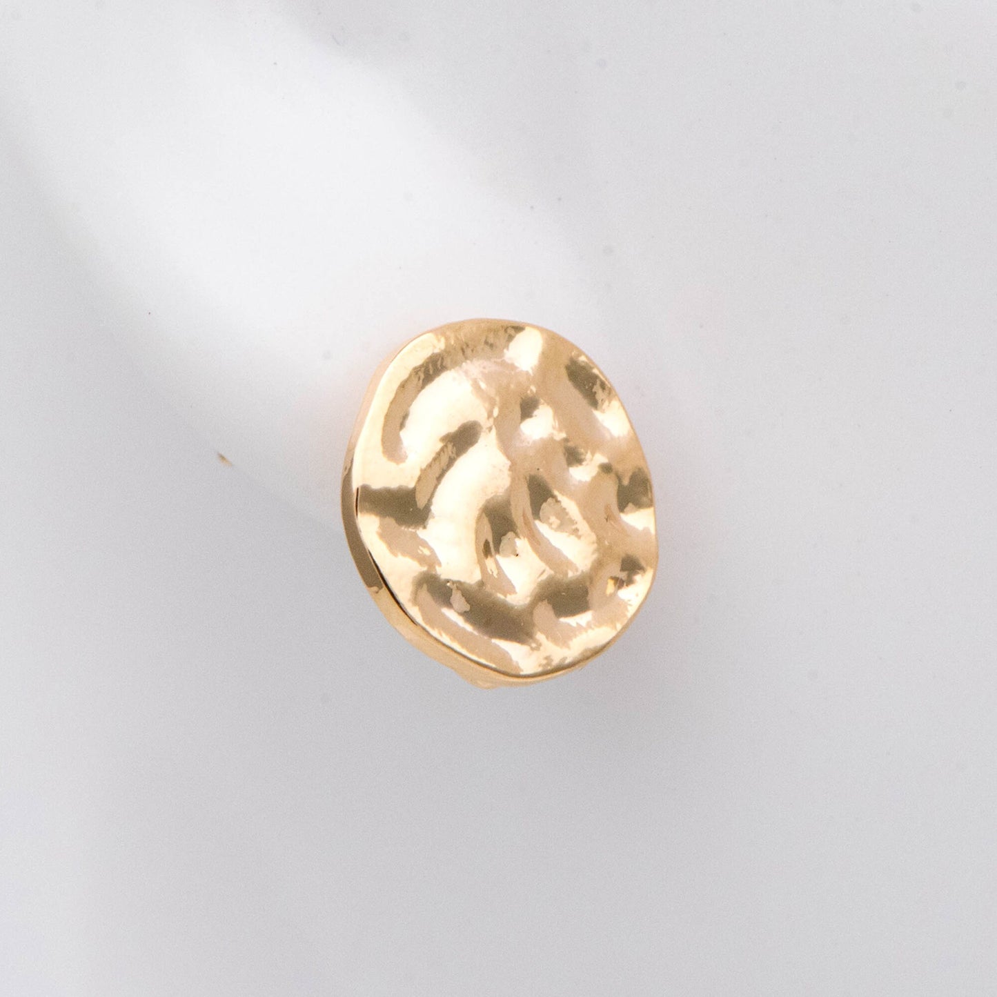 10pcs Gold Round Hammered Disc Ear Posts 11mm, 18K Gold plated Brass, Geometric Stud Earring Components (GB-2156)