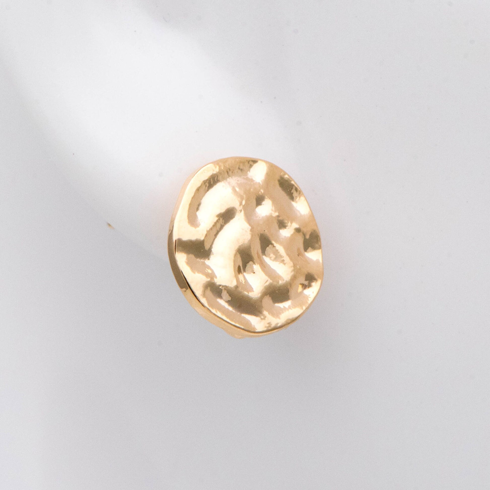 10pcs Gold Round Hammered Disc Ear Posts 11mm, 18K Gold plated Brass, Geometric Stud Earring Components (GB-2156)
