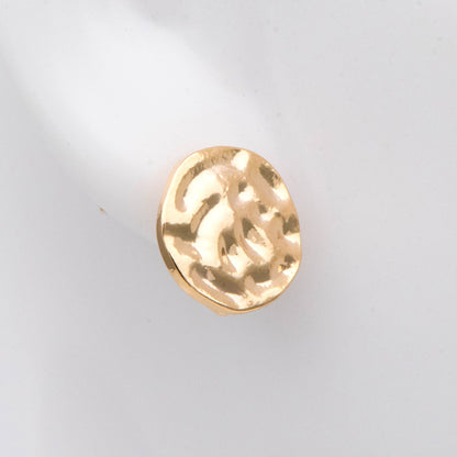 10pcs Gold Round Hammered Disc Ear Posts 11mm, 18K Gold plated Brass, Geometric Stud Earring Components (GB-2156)