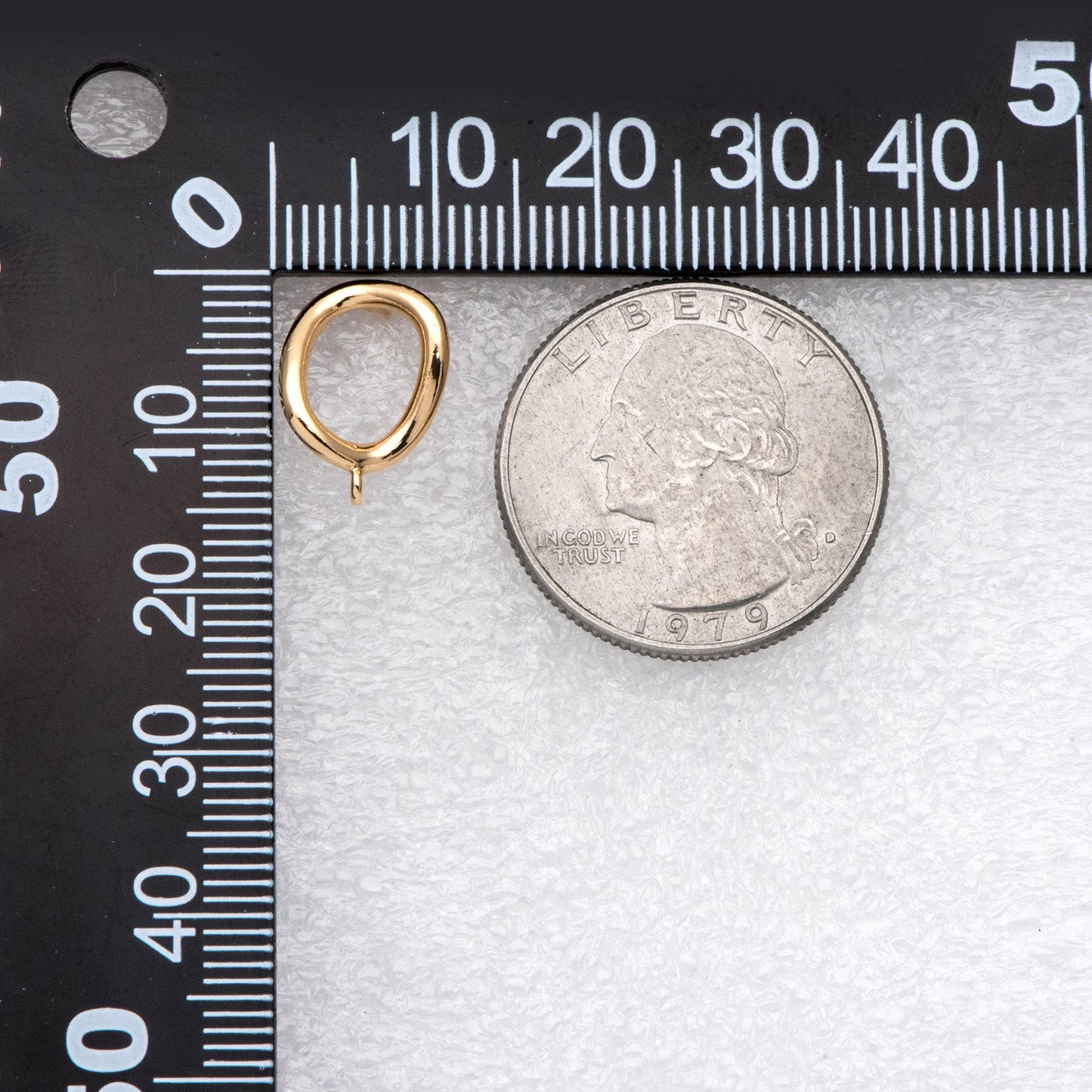 10pcs Gold Oval Ear Posts, 18K Gold plated Brass, Minimalist Earring Supplies (GB-2161)