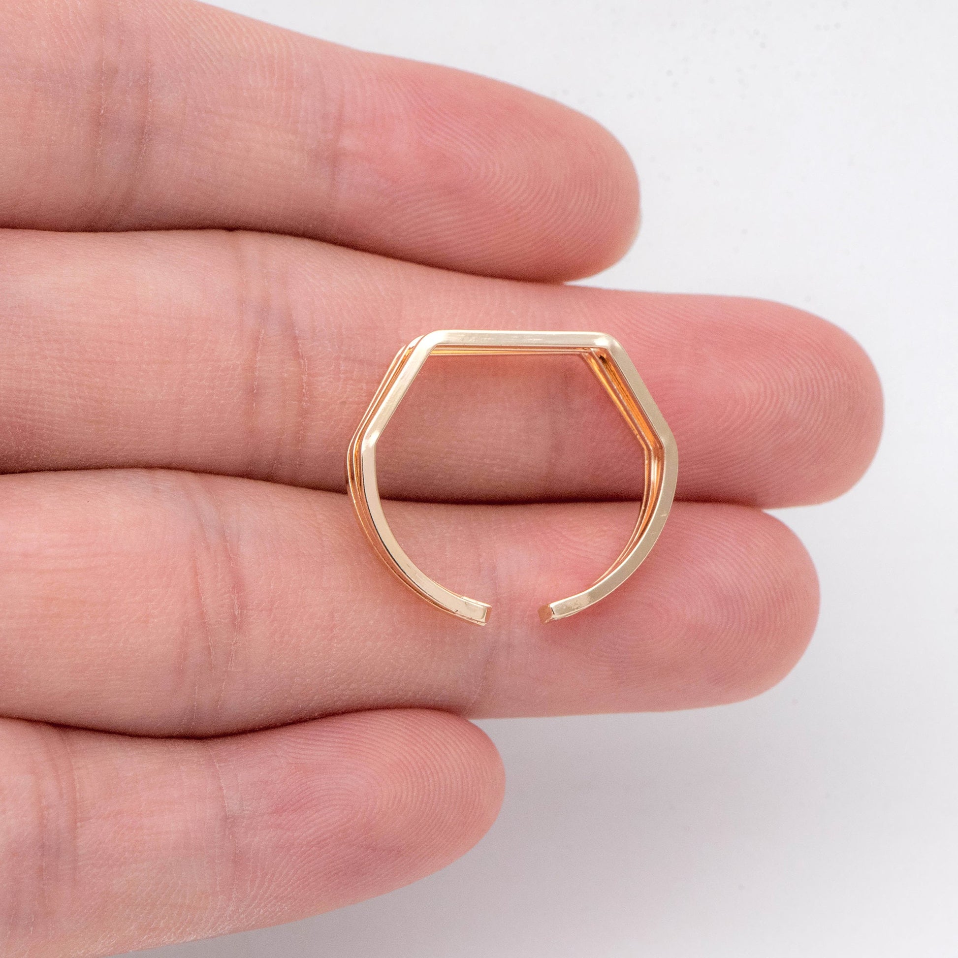 4pcs Gold Finger Rings, Adjustable Rings, Dainty Geometric Rings, 18K Gold Plated Brass, Minimalist Rings (#GB-2166)
