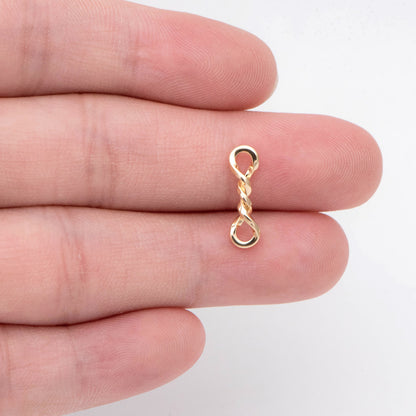 10pcs Gold/ Silver Knot Connectors 17x5mm, 18K Gold/ Rhodium plated Brass (GB-2168)