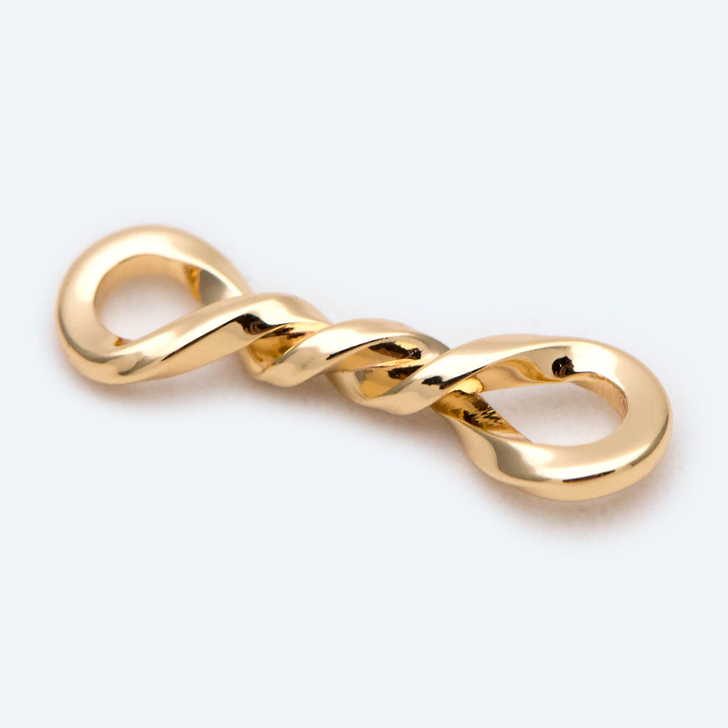 10pcs Gold/ Silver Knot Connectors 17x5mm, 18K Gold/ Rhodium plated Brass (GB-2168)