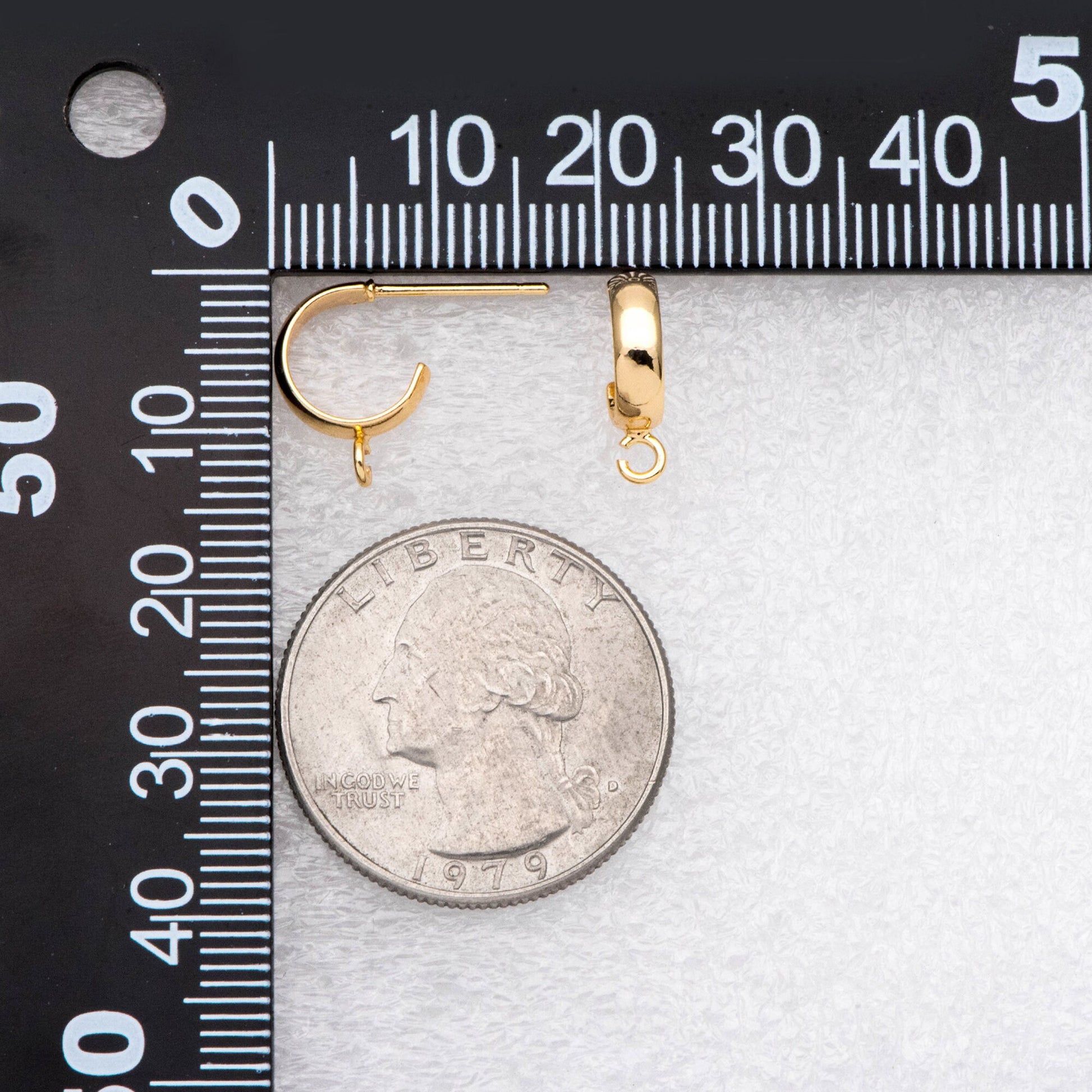 10pcs Gold/ Silver Tone Round Circle Ear Posts, Gold/ Rhodium plated Brass, Geometric Hoop Stud Earrings (GB-2169)