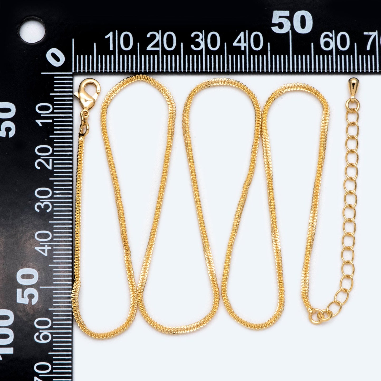 Gold plated Brass Chain Necklaces 1.8mm, Finished Necklace with Extender Chain, Ready to Wear 18-20 Inch Adjustable (#LK-465)