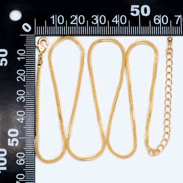 Gold plated Brass Chain Necklaces 1.8mm, Finished Necklace with Extender Chain, Ready to Wear 18-20 Inch Adjustable (#LK-465)