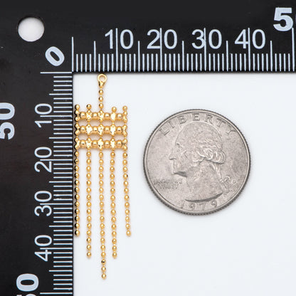 4pcs Gold Chain Tassels 48mm Long, Ball Chain Tassels，Earring Tassels (GB-945-B)