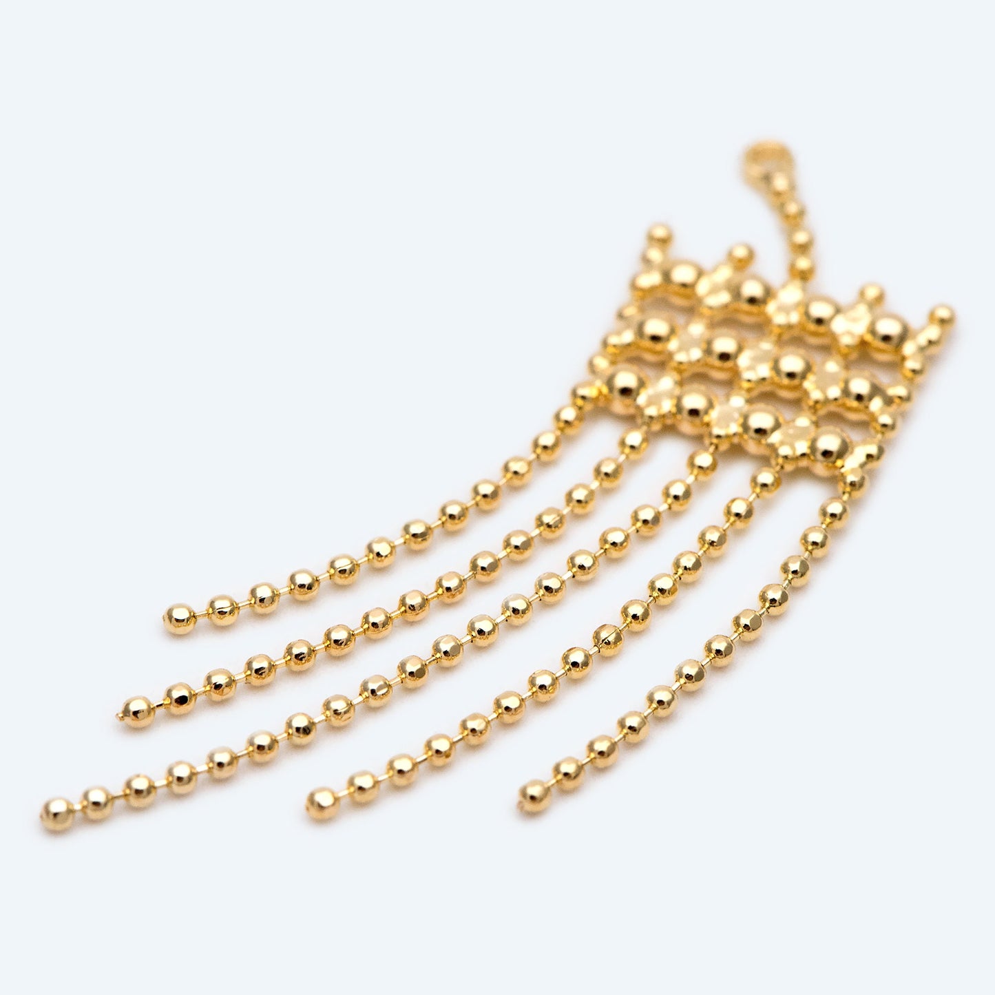 4pcs Gold Chain Tassels 48mm Long, Ball Chain Tassels，Earring Tassels (GB-945-B)