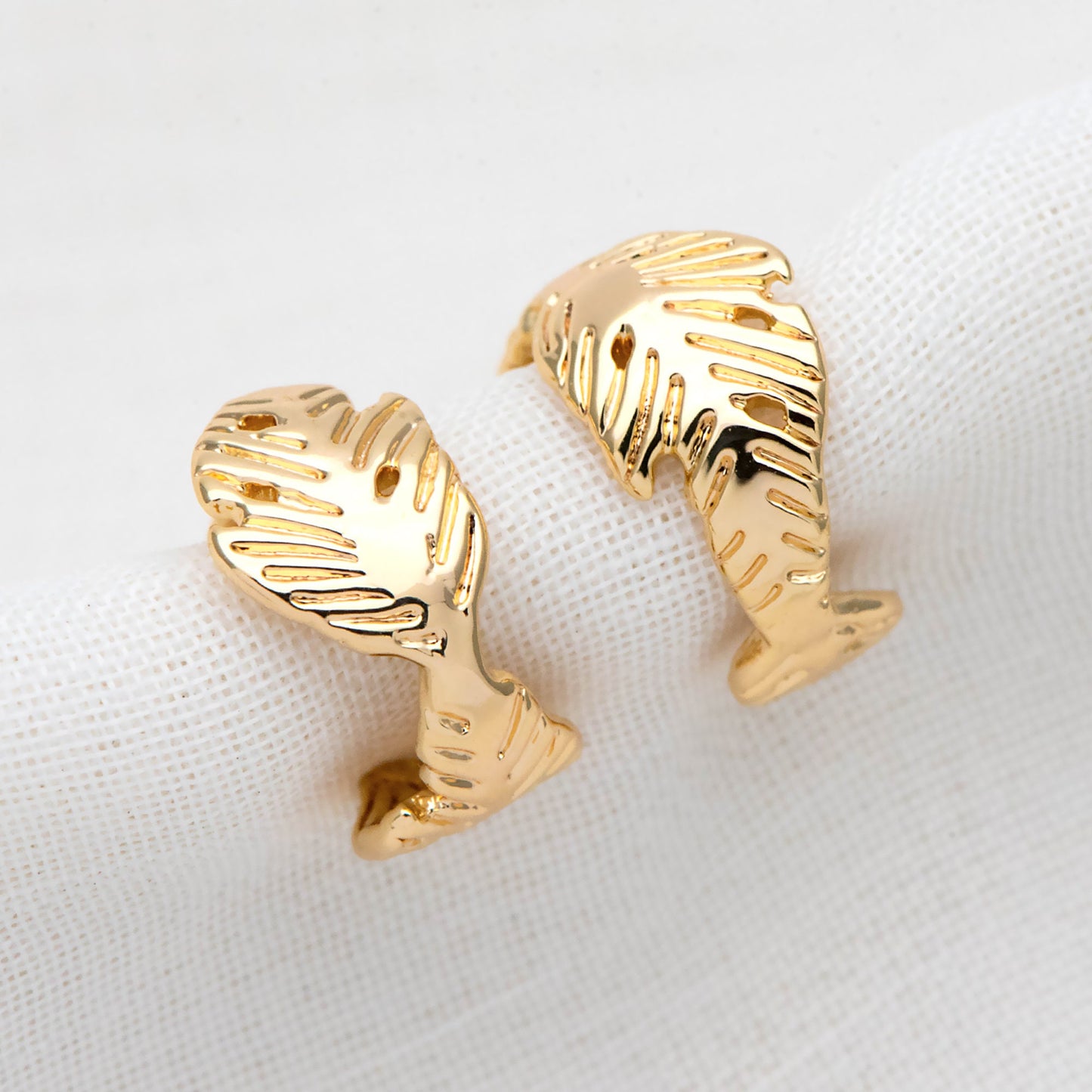 10pcs Gold Leaf Ear Cuffs, Gold plated Brass Earcuff Earring (GB-2114)