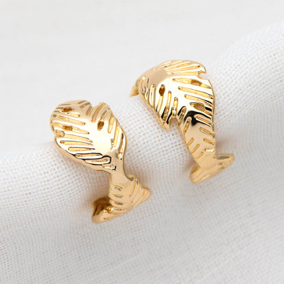 10pcs Gold Leaf Ear Cuffs, Gold plated Brass Earcuff Earring (GB-2114)