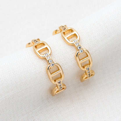 4pcs Gold CZ Pave Knuckle ring, Chain rings, Midi rings, Mid finger ring (#GB-2115)