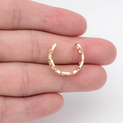 4pcs Gold CZ Pave Knuckle ring, Chain rings, Midi rings, Mid finger ring (#GB-2115)