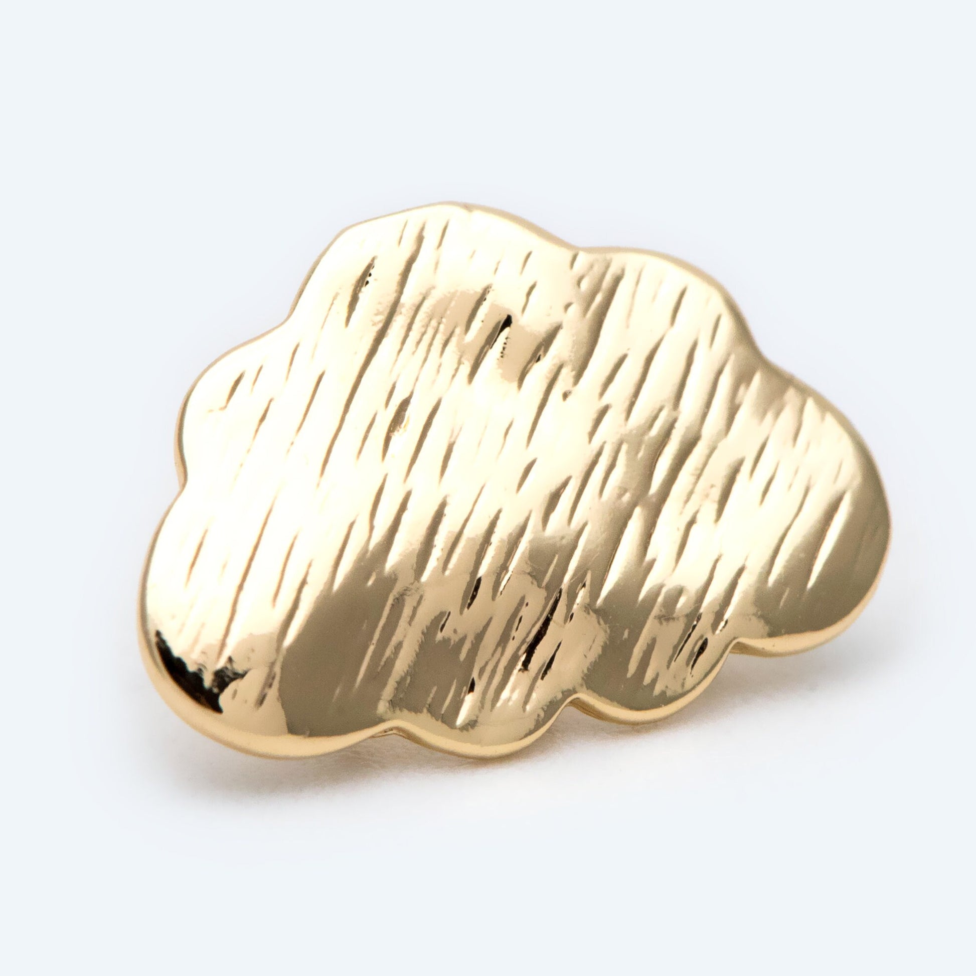 10pcs Brushed Gold Cloud Earrings, Stud Earring with loops, Gold plated Brass Ear Posts (#GB-2118)