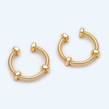 10pcs Gold Ear Cuff, Cartilage Ear Cuff, Gold Plated Ear Cuff, Nut Ear Cuff, Cartilage Earrings (GB-2120)