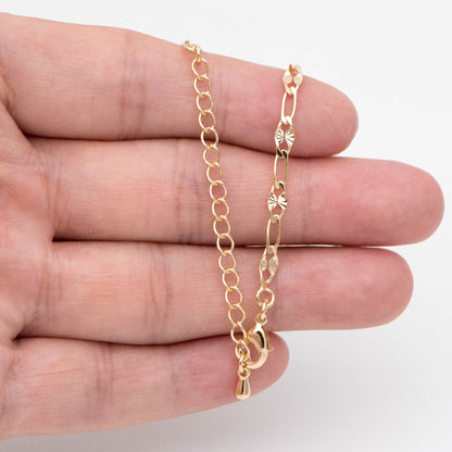 Flat Chain Necklaces 3.6mm Wide, Finished Necklace with Extender Chain, Ready to Wear, 18-21 Inch Adjustable (#LK-474)