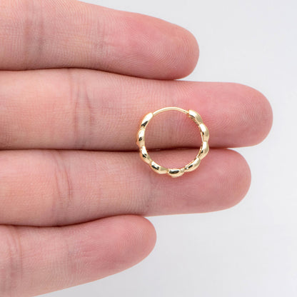 10pcs Gold/ Silver Hoop Earrings, 16mm, Gold Huggie Earrings, Gold Hoops, Huggies (GB-2204)