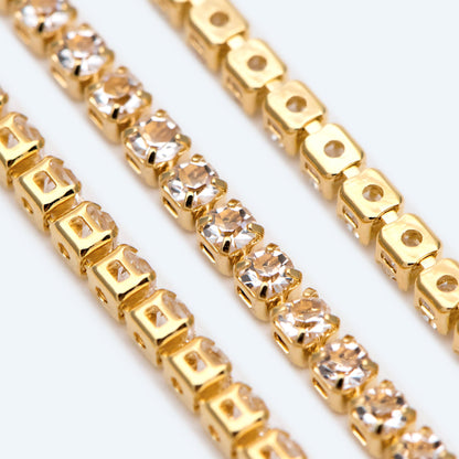 4pcs CZ Pave Gold Chain Charms 43mm, Earring Threader Components, Earwire Thread Pendants (GB-1234-A)