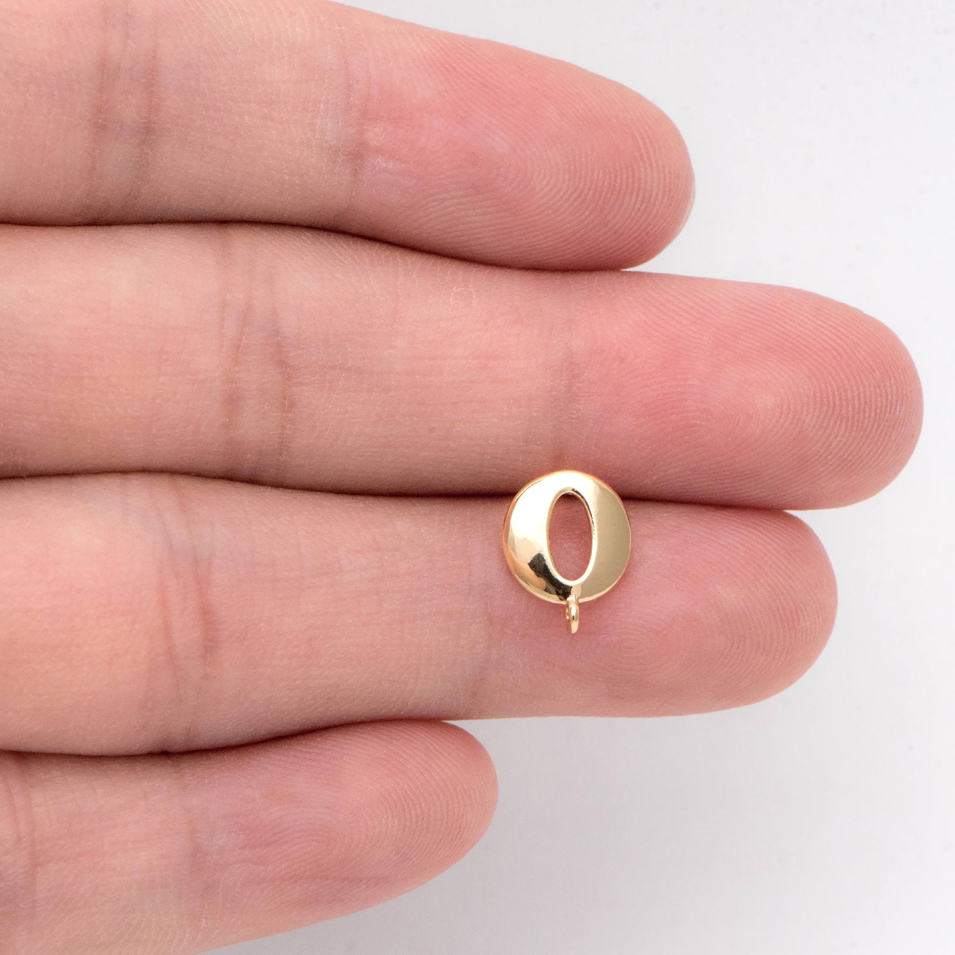 10pcs Gold Oval Hoop Ear Posts, Oval Circle Stud Earrings, DIY Earring Findings (GB-2211)