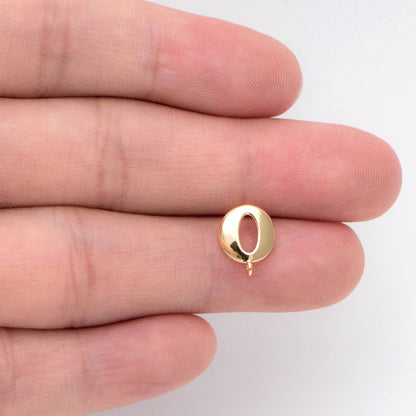 10pcs Gold Oval Hoop Ear Posts, Oval Circle Stud Earrings, DIY Earring Findings (GB-2211)