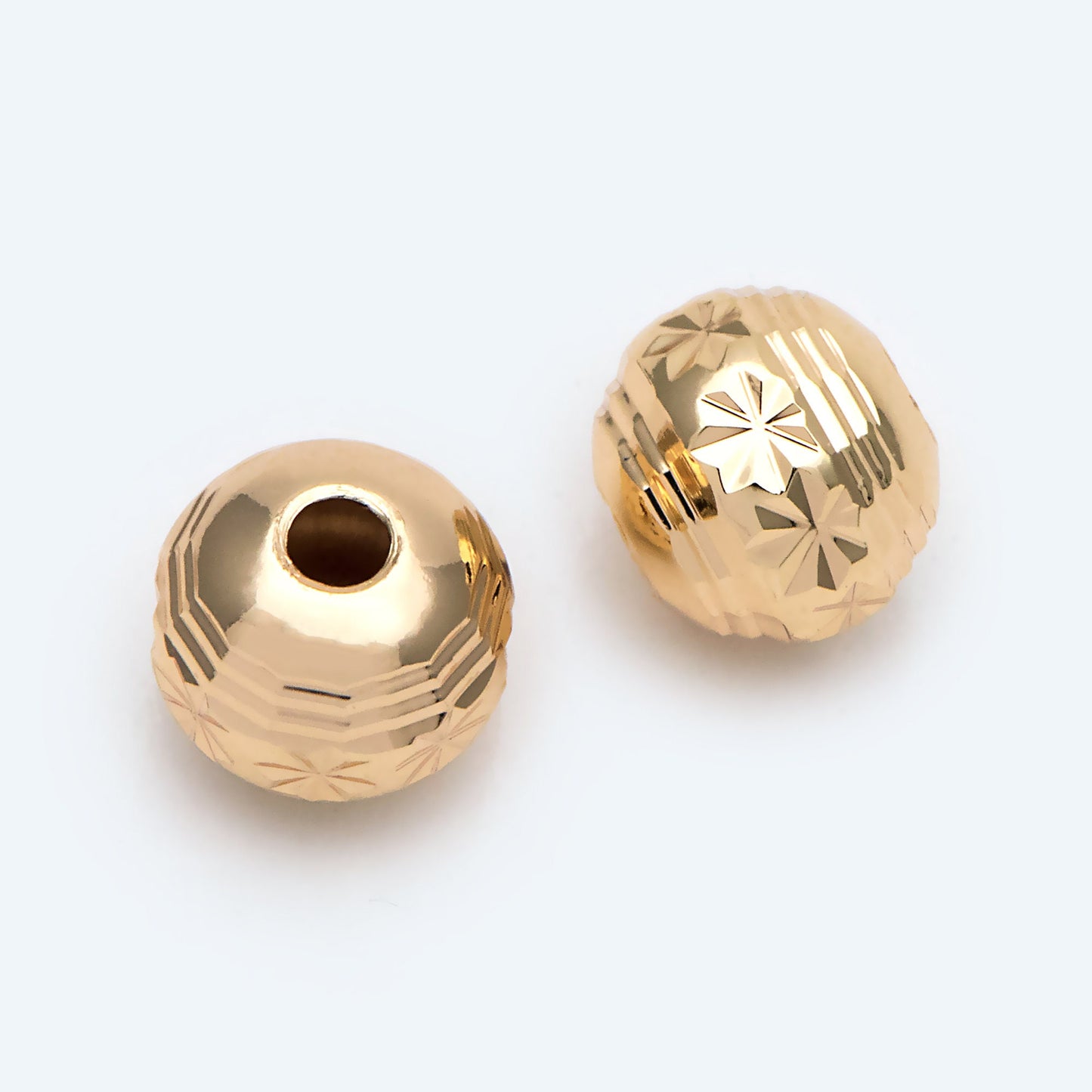 10pcs Gold Round Spacer Beads, 8mm, Jewelry Making, Diy Material, Jewelry Supplies (GB-2213)