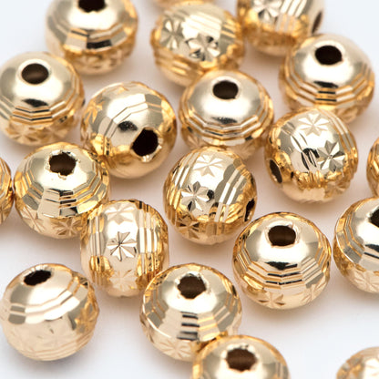 10pcs Gold Round Spacer Beads, 8mm, Jewelry Making, Diy Material, Jewelry Supplies (GB-2213)