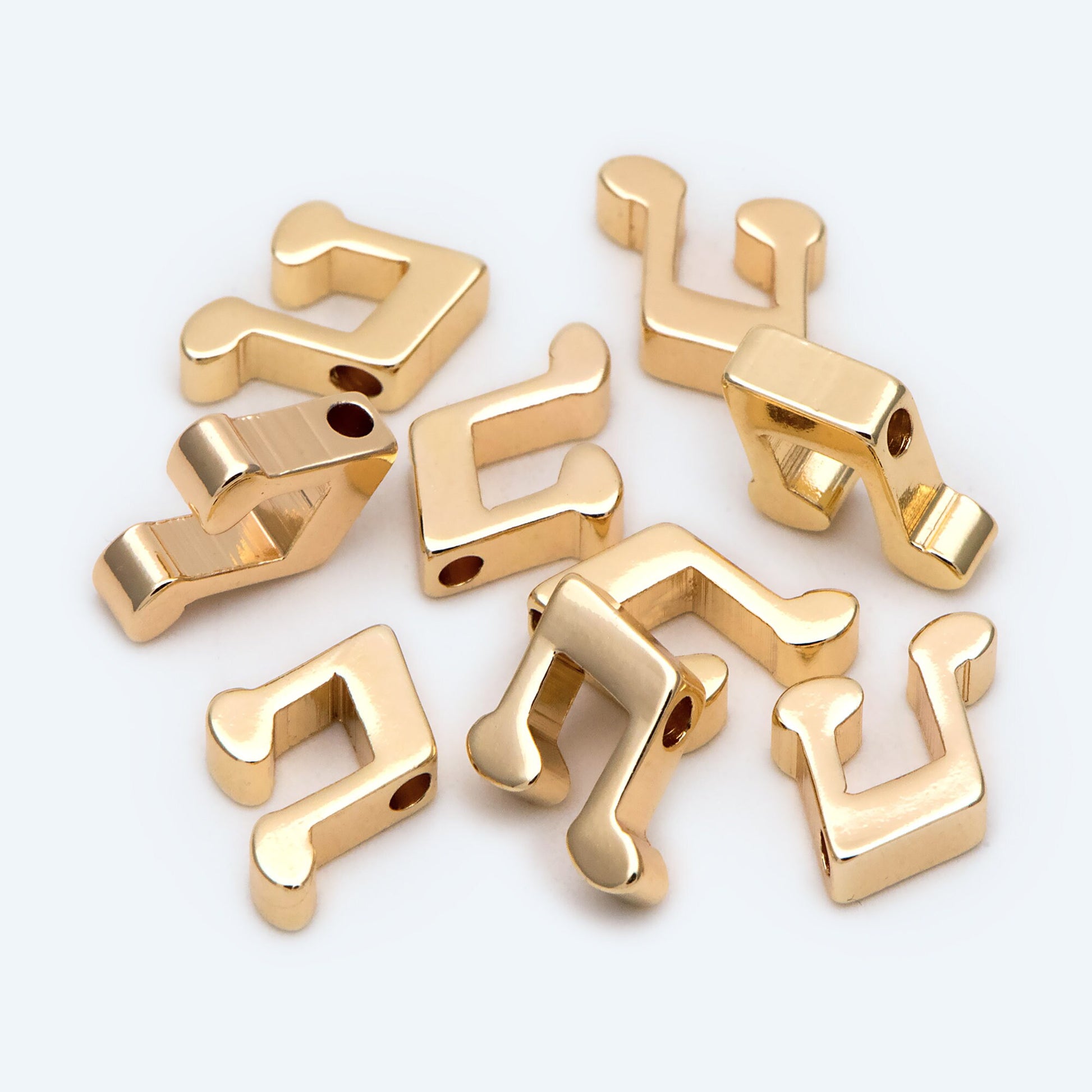 10pcs Gold plated Brass Music Note Spacer Beads, Jewelry Making, Diy Material, Jewelry Supplies (GB-2215)