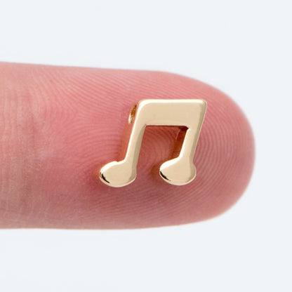 10pcs Gold plated Brass Music Note Spacer Beads, Jewelry Making, Diy Material, Jewelry Supplies (GB-2215)