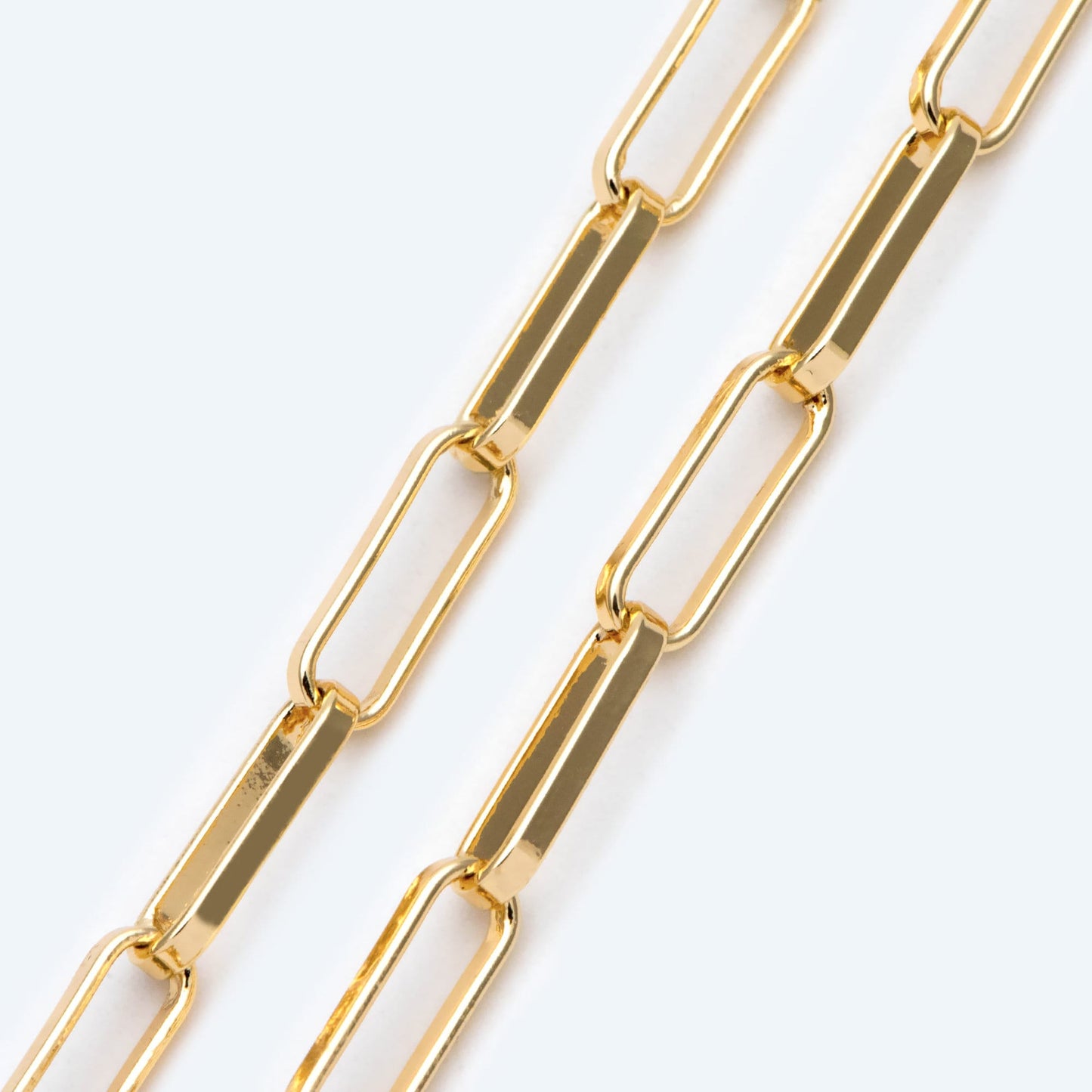 Gold/ Silver Long Oval Chains, Link Size 14.5x4.5mm, 18K Gold/ Rhodium plated Brass, Quality Craft Jewelry Supplies(#LK-475)/ 1 Meter=3.3 ft