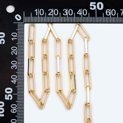 Gold/ Silver Long Oval Chains, Link Size 14.5x4.5mm, 18K Gold/ Rhodium plated Brass, Quality Craft Jewelry Supplies(#LK-475)/ 1 Meter=3.3 ft