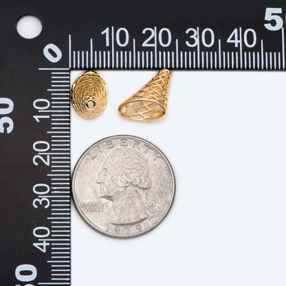 10pcs Gold Bead Caps, Gold plated Brass Tassel Caps, Jewelry Making, Diy Material, Jewelry Supplies (GB-2228)