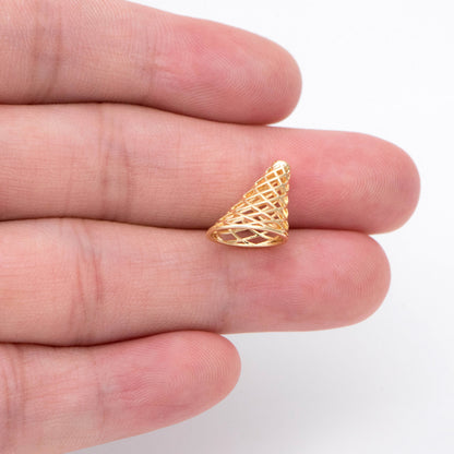 10pcs Gold Bead Caps, Gold plated Brass Tassel Caps, Jewelry Making, Diy Material, Jewelry Supplies (GB-2228)