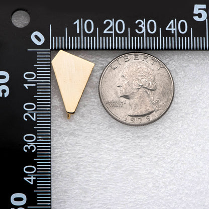 10pcs Brushed gold Ear Posts with Loops, Gold Plated Brass Geometric Earring Studs (GB-527)