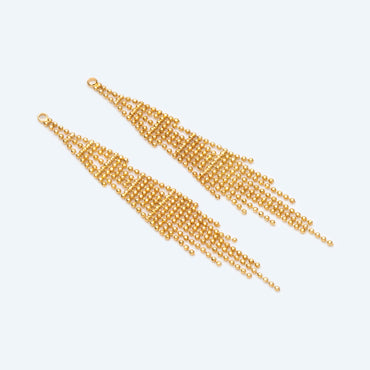 4pcs Gold Chain Tassels 68mm Long, Ball Chain Tassels，Earring Tassels (GB-945-E)