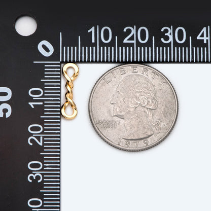 10pcs Gold/ Silver Knot Connectors 17x5mm, 18K Gold/ Rhodium plated Brass (GB-2168)