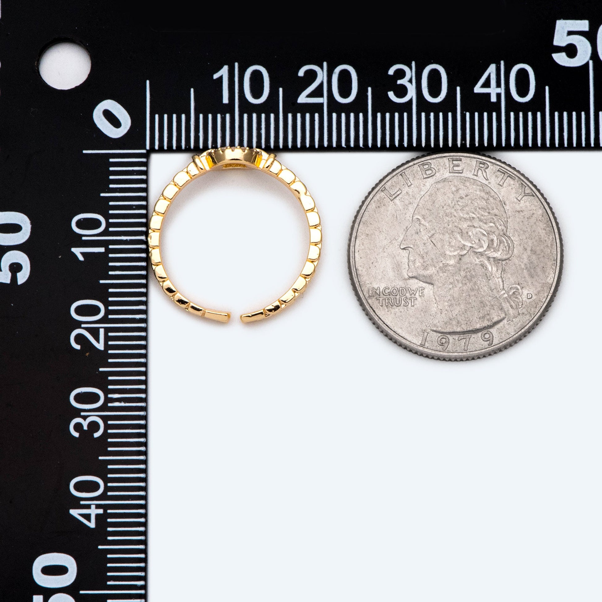 4pcs Open Circle CZ Ring, Pave CZ Round Ring, Round Crystal Ring, Dainty Stackable Ring for Women (#JZ-015-A)