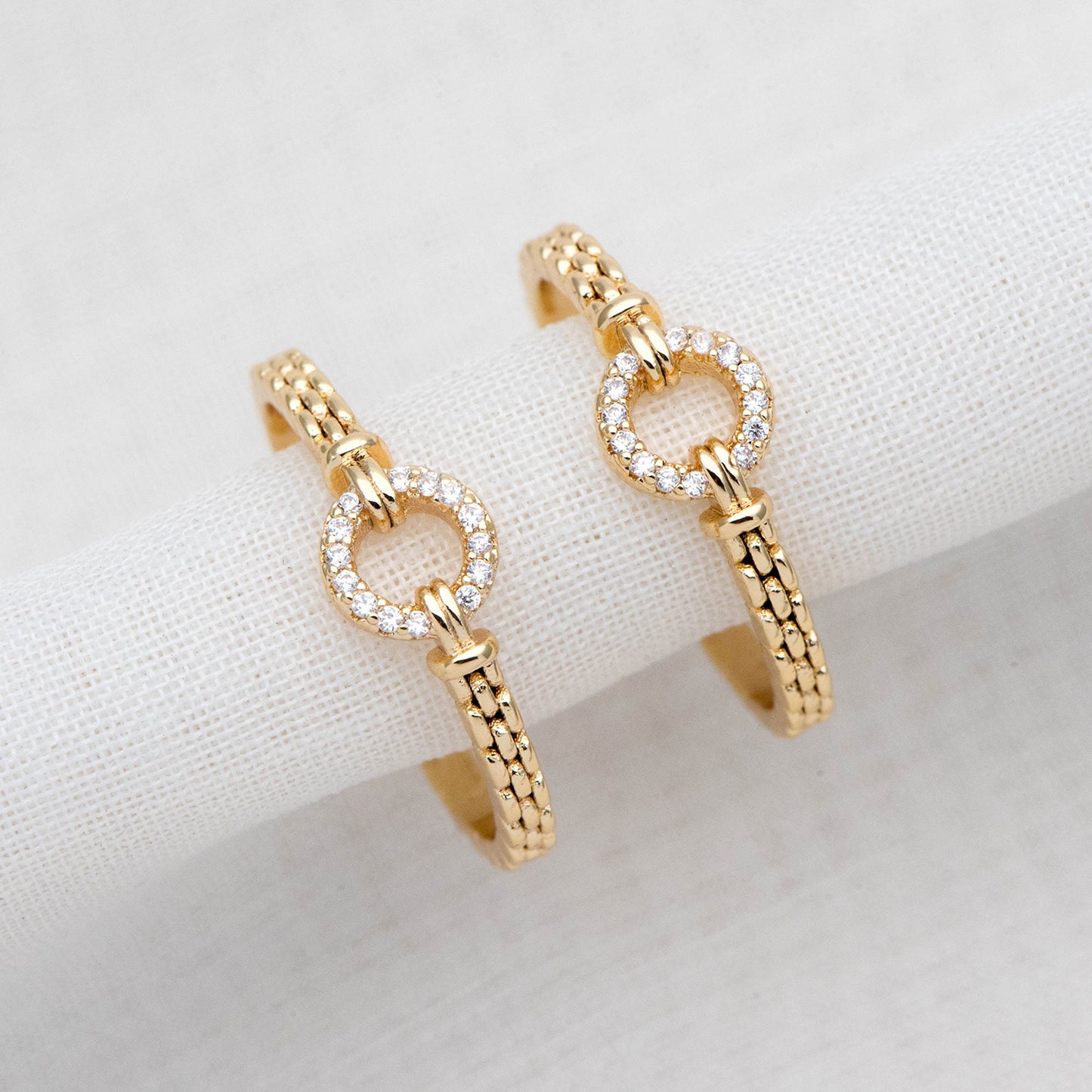 4pcs Open Circle CZ Ring, Pave CZ Round Ring, Round Crystal Ring, Dainty Stackable Ring for Women (#GB-2243)