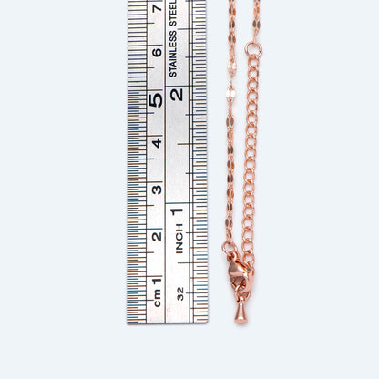 Rose Gold plated Stainless Steel Necklaces 2mm, Adjustable Necklace 16-18 Inch, Ready to Wear (#LK-450-2)