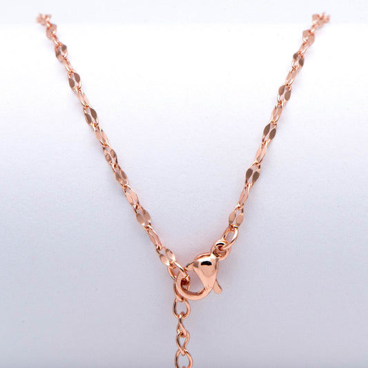 Rose Gold plated Stainless Steel Necklaces 2mm, Adjustable Necklace 16-18 Inch, Ready to Wear (#LK-450-2)