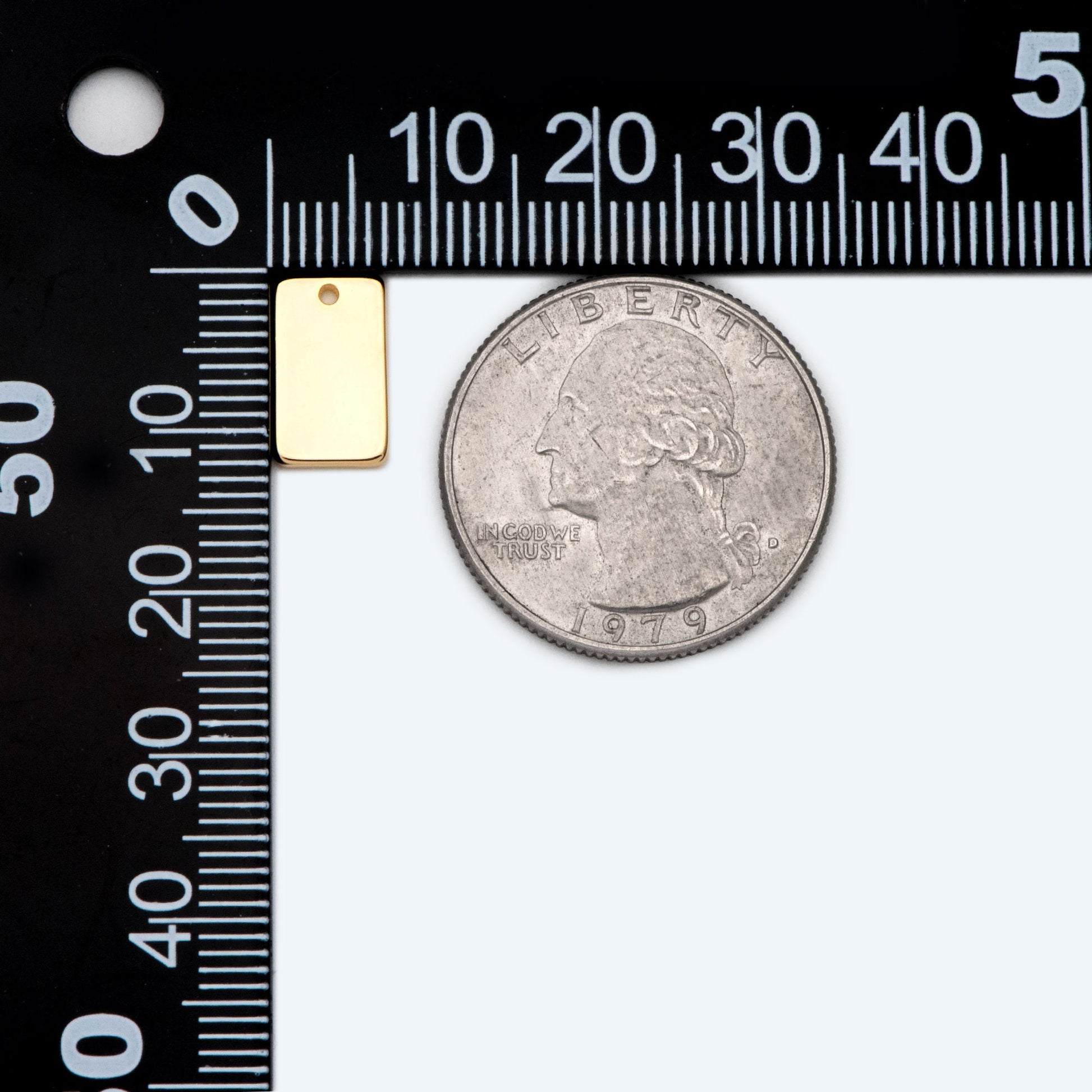 10pcs Gold/ Silver/ Rose Gold Rectangle Charms, Gold/ Rhodium plated Brass Flat Rectangle Pendants 12x7mm, Geometric Bar Charms (GB-2245)