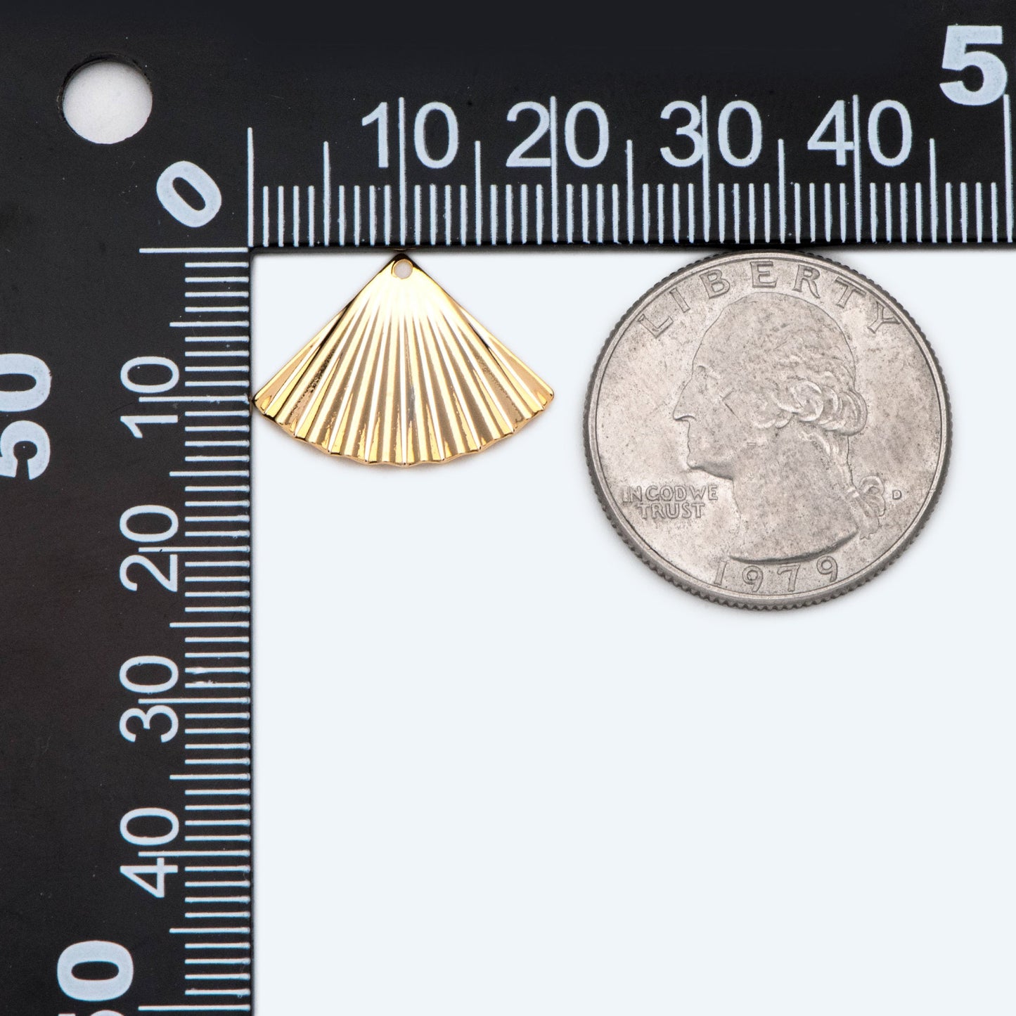 10pcs Gold Fan Charms, Earring Findings, Jewelry Making, Diy Material, Jewelry Supplies (GB-2195)