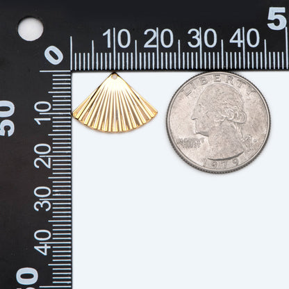 10pcs Gold Fan Charms, Earring Findings, Jewelry Making, Diy Material, Jewelry Supplies (GB-2195)