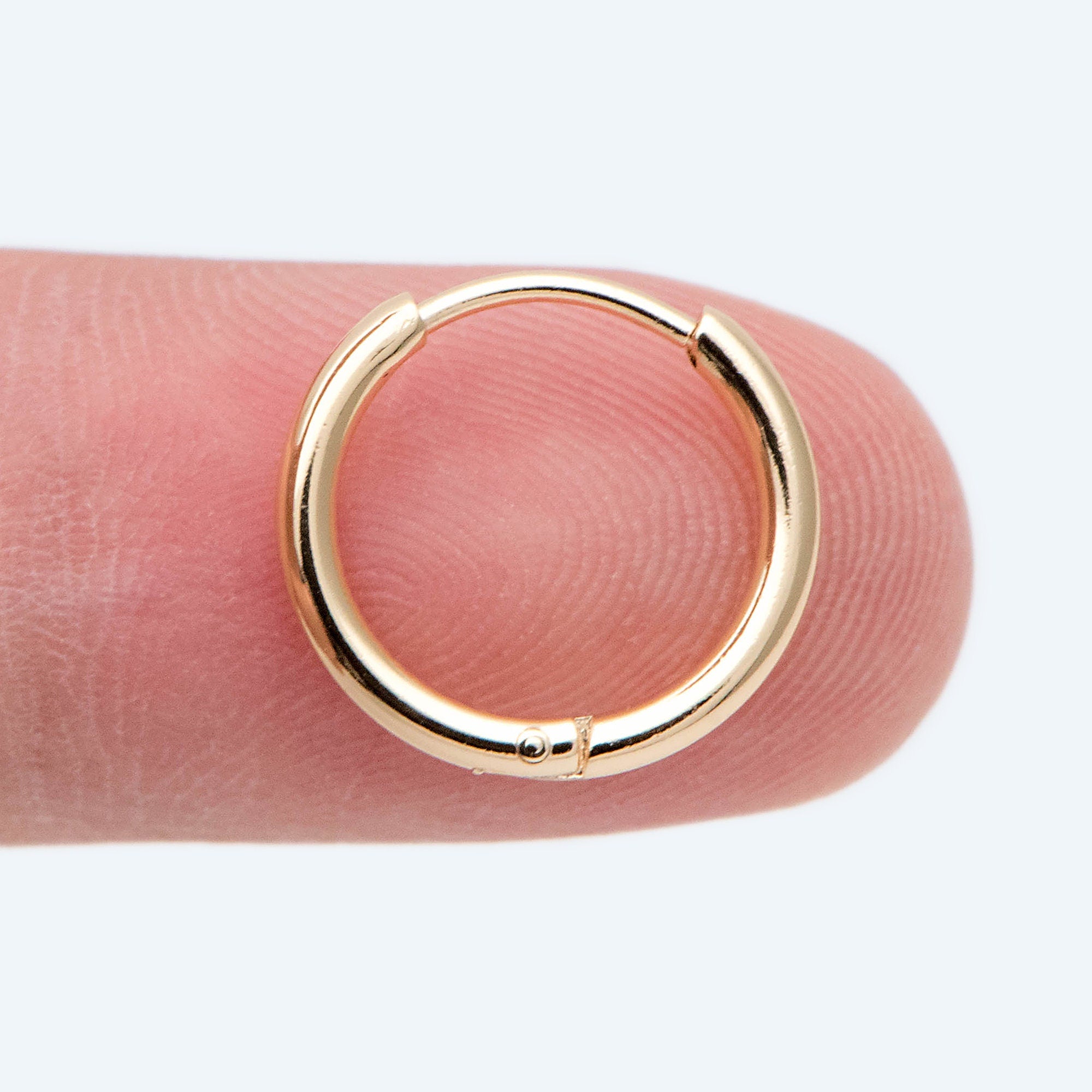 10pcs Gold/ Silver Rose Gold Huggie Hoop Earrings 14/ 16/ 18mm, Stainless Steel Hoops, Simple Hoops 1.6mm thick (GB-2200)